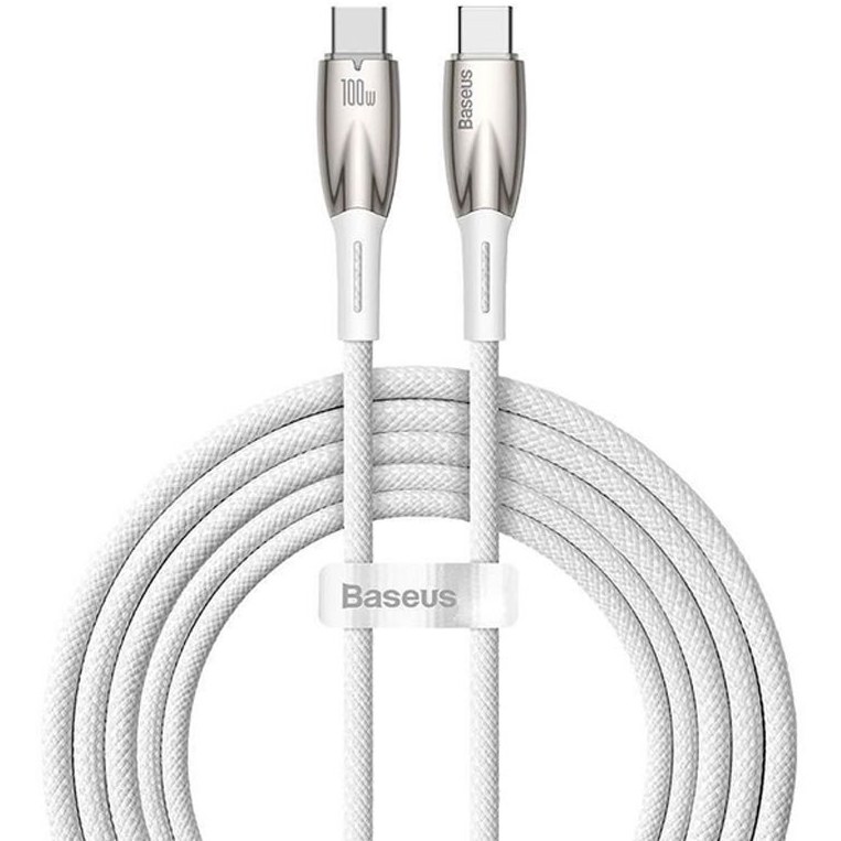 کابل سوپر فست شارژ دو سر تایپ سی 100 وات طول 1 متر بیسوس Baseus مدل Glimmer Type-C To Type-C Fast Charging Data Cable CADH000701