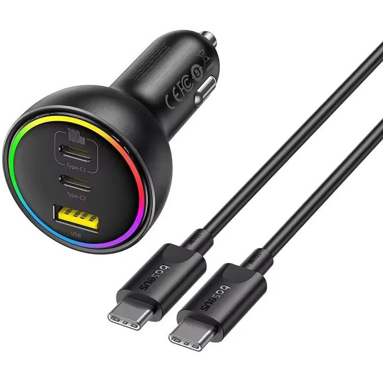 شارژر فندکی 152.5 وات با کابل بیسوس Baseus Multi-Port Fast Charge Car Charger BSCC-ZX-CCL