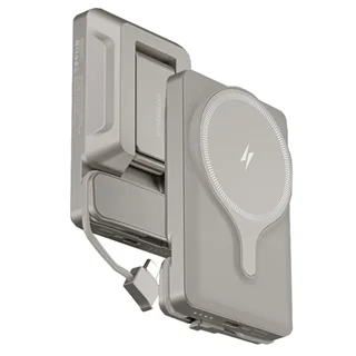 پاوربانک وایرلس 15 وات و تایپ سی 20 وات 5000 با قابلیت اتصال به دریچه کولر ماشین پاورولوژی Powerology مدل Power Bank With Magnetic Wireless Charger Car Mount PPBCHA32