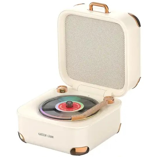 اسپیکر بلوتوثی گرین لاین Green Lion Gramo Vinyl Wireless Speaker GNGRMSPKRWH