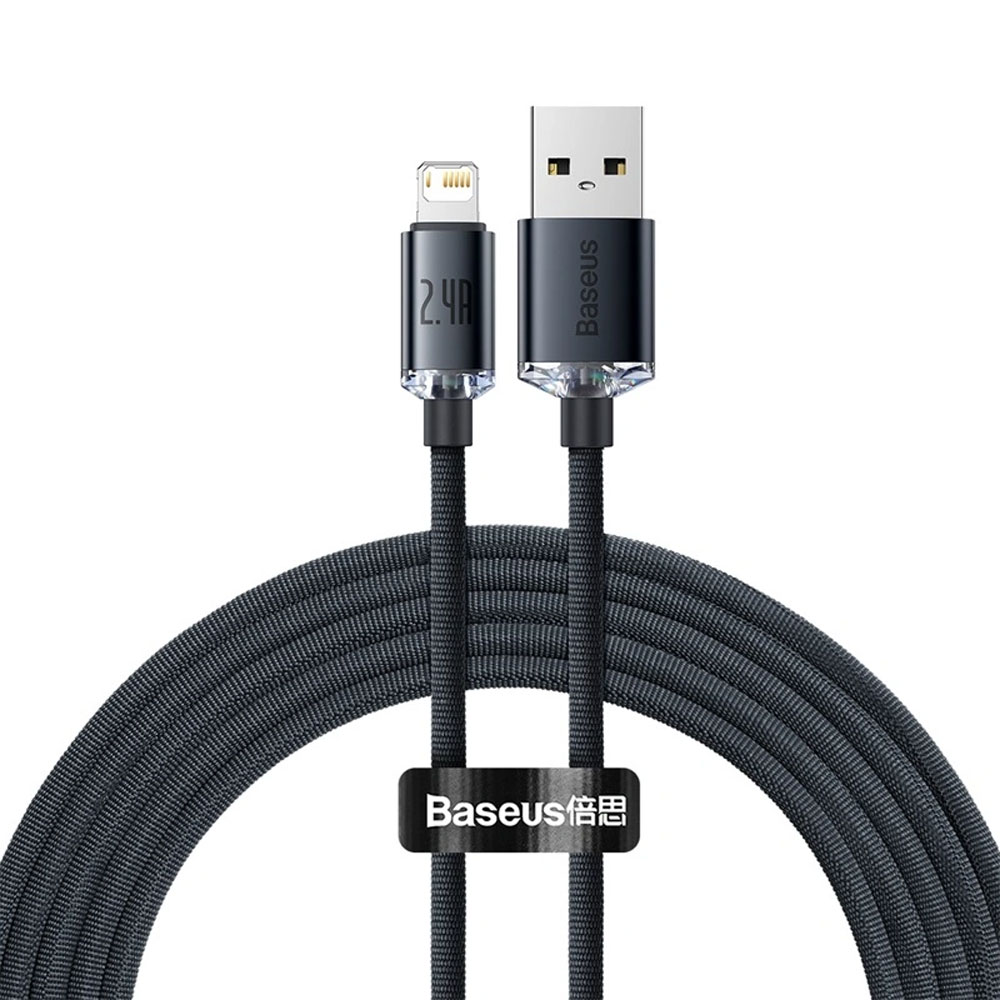کابل لایتنینگ 2 متری بیسوس Baseus مدل Crystal Shine 2m Lightning Cable CAJY000101