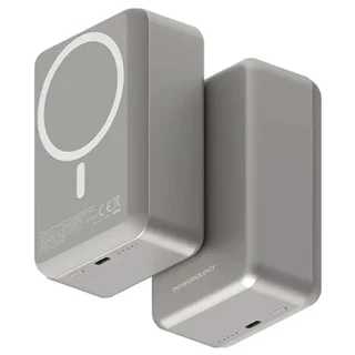پاوربانک 30000 وایرلس 15 وات و تایپسی 20 وات پاورولوژی Powerology مدل MagSafe Aluminum Power Bank PPBCHA81-GY