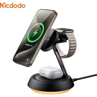 شارژر وایرلس 3 کاره مک دودو Mcdodo 15W Night Light Magnetic Wireless Charging Station CH-4952