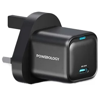 شارژر دیواری فست شارژ تایپسی 20 وات پاورولوژی Powerology مدل 20W Single C Port PD Charger UK PWCUQC016