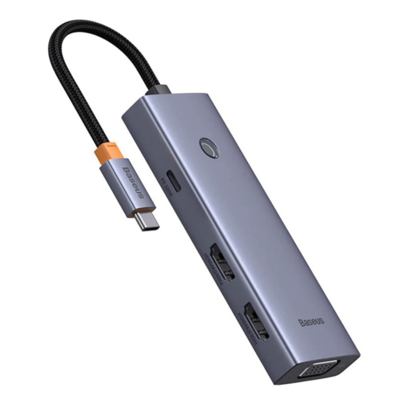 هاب هفت پورت تایپ سی بیسوس Baseus 7 in 1 Triple-Display Hub BS-OH117
